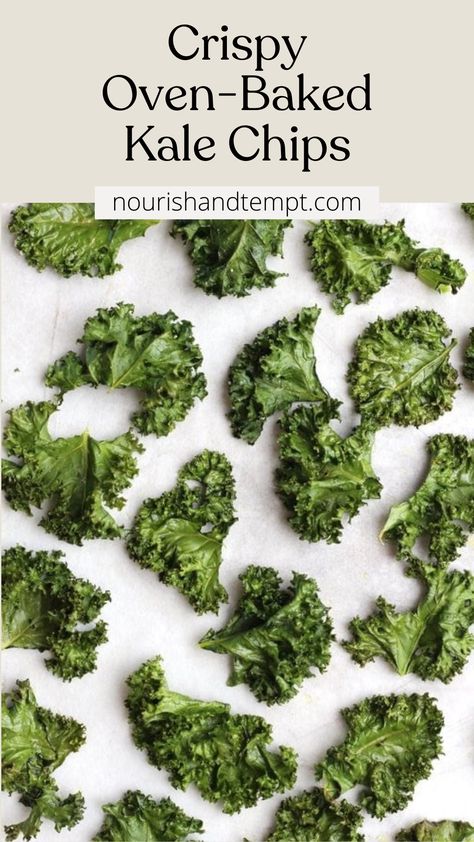 Crispy kale chips on a baking tray Kale Crisps Recipe, Baked Kale Chips Oven, Easy Kale Chips, Crispy Kale Recipes, Crispy Kale Chips, How To Make Kale Chips In Oven, Kale Chips Recipe Oven, Krispy Kale, Kale Chips Oven