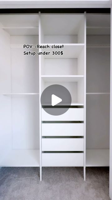 Divya Koundinya on Instagram: "Reach closet makeover with @ikeausa Aurdal closet system —- comment shop for the link  Also full video is on my youtube channel  #ree #reelsinstagram #reelsvideo #reelitfeelit #reelsviral #home #closet #closetmakeover #homedesign #homedecoration #homeinspiration #closetorganization #organization #organizer" Double Reach In Closet Makeover, Closet Organization Ideas Reach In, Sliding Closet Makeover, Condo Closet Organization, Closet Organization Before And After, Tiny Closet Organization Ideas Bedrooms, Cheap Closet Makeover Diy, Ikea Small Closet Ideas, Standard Closet Makeover