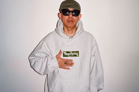 NIGO Poses for Supreme in Camo Box Logo Hoodie | Hypebeast Supreme Hoodie Aesthetic, Supreme Hoodie Men, Navy Stussy Hoodie, Basic Stussy Hoodie, Supreme Box Logo Hoodie, Supreme Hoodie, Supreme Box Logo, Hoodie Logo, Box Logo