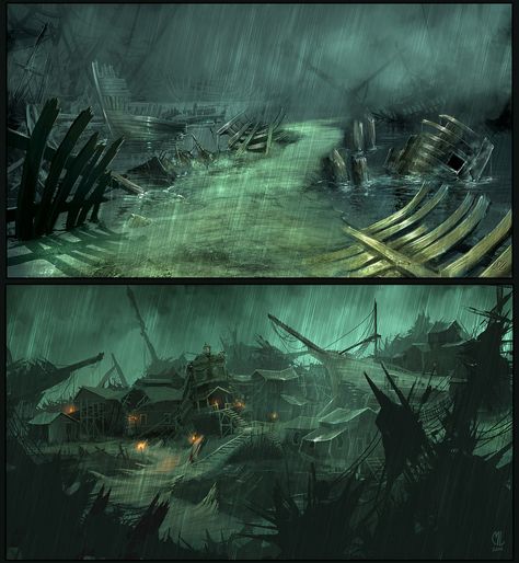 Ship Graveyard, Flip Books Art, Sea Of Monsters, Yard Haunt, Sea Of Thieves, A Ship, A Concept, High Fantasy, Dark Ages