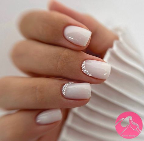 Simple Nail Designs Acrylic, Nail Shapes Square, Classy Nail Designs, Easy Nails, Simple Acrylic Nails, Pearl Nails, Nail Idea, Bride Nails, Nail Forms