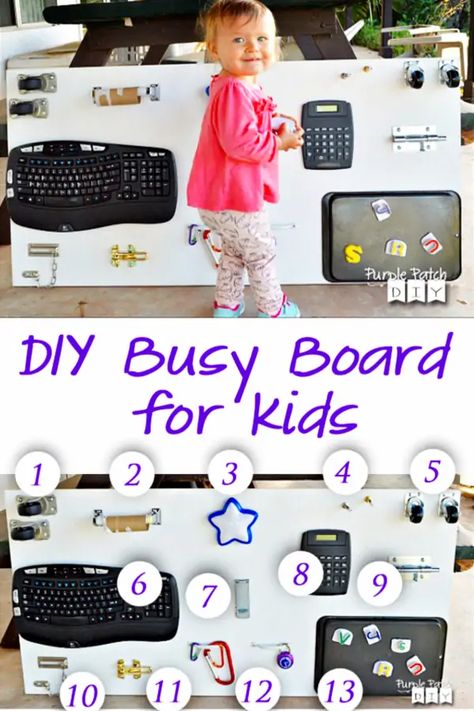 Thrift Store Crafts Upcycling, Diy Busy Board, Diy Sensory Board, Panda Bebe, Busy Boards For Toddlers, Toddler Sensory, Funky Junk Interiors, Upcycled Home, Sensory Boards