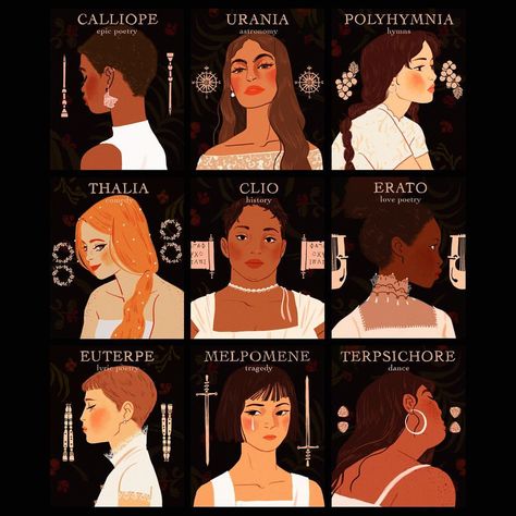 the final installment, the nine muses 💪 #greekmythology #illustration Art Geek, The Muses, Greek Mythology Gods, Výtvarné Reference, Greek Gods And Goddesses, Greek And Roman Mythology, Greek Mythology Art, Ancient Mythology, Peter Paul Rubens