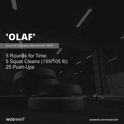 This “Olaf” WOD was first posted in the @CrossFit Forum by Leonid Soubbotine, owner of CrossFit Evolution @crossfitevolution (Longwood, FL, USA) on October 27, 2008. Leonid recommended the workout as a “simple” metcon in response to another poster’s request for “short and/or heavy” workouts. Scale as needed to keep it under 15 mins. Wods Crossfit, Crossfit Workouts Wod, Crossfit Workouts At Home, Crossfit At Home, Sixpack Workout, Background Story, Wod Workout, Hiking Workout, Insanity Workout