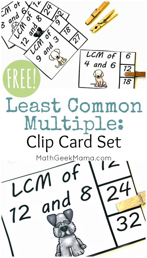 {FREE} Least Common Multiple Practice for Grades 4-6 Least Common Denominator, Elementary School Math Activities, Least Common Multiple, Common Multiples, Free Math Resources, Teaching Multiplication, Common Denominator, Math Geek, Free Math Worksheets