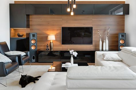 living room sound system Modern Luxury Living Room, Contemporary Living Room Design, Living Tv, Modern Living Room Interior, Luxury Living Room Design, Ideas Hogar, 아파트 인테리어, Design Del Prodotto, Livingroom Layout