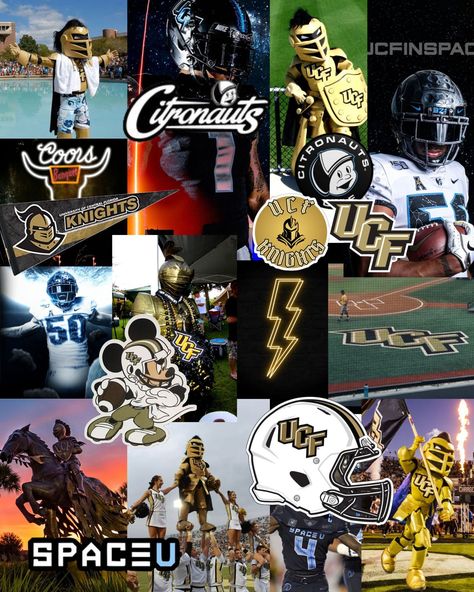 university of central florida knights poster for a boy. more masculine black and gold space u citronauts collage of a college university #knights #UCF #central #centralflorida #football #black #gold Ucf Football, Ucf Knights, University Of Central Florida, College University, Central Florida, A Boy, Knights, Black And Gold, University