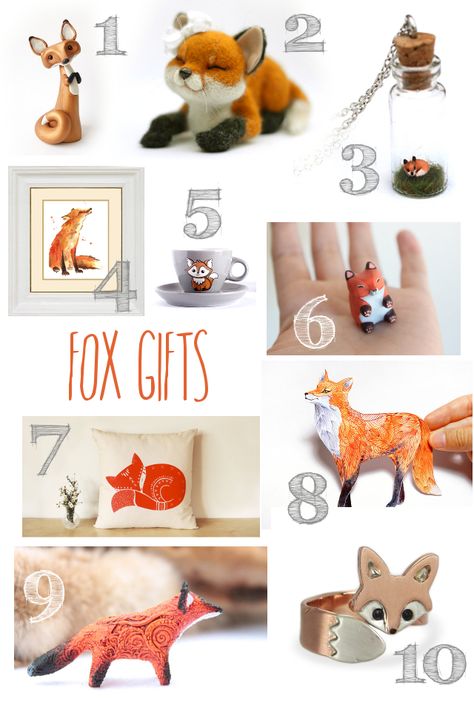 Fox Gifts | A Blackbird's Epiphany - UK Handmade and Creative Writing Blog: Fox Gifts Fox Gift Ideas, Stevie Bell, Fitness Crafts, Funny Foxes, Forest Gift Ideas, Fox Things, Fox Gifts, Silly Holidays, Cottagecore Academia