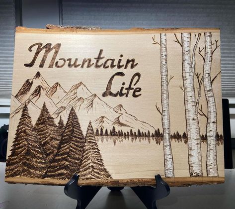 Spirit Wolf Designs on Instagram: “SOLD. First time using my new @razertip and man, did I have fun with this one. #longislandartists #woodburning #localartist” Wood Burned Family Name Sign, Wood Burn Name Signs, Wood Burning Name Signs, Wood Burning Trees, Woodburning Signs, Family Name Signs Wood, Wooden Name Plates, Wood Burned Signs, Sign Fonts