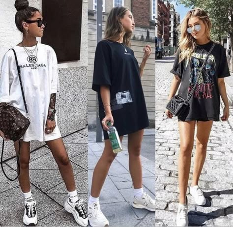 Oversize T Shirt Outfits Women Casual, Tshirt As Dress Outfit, Long T Shirt Outfit, Big Tshirt Outfit, Oversized Tshirt Outfit, Tshirt Dress Outfit, Oversize Tshirt Outfits, Oversize Outfit, Shirt Dress Outfit