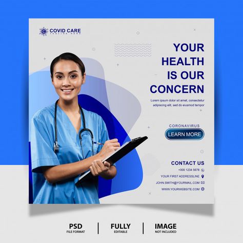 Doctor Social Media Post, Healthcare Ads, Medical Flyer, Medical Website Design, Banner Templates, Banner Ads Design, Social Media Poster, Medical Design, Social Media Design Inspiration