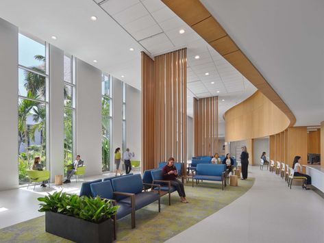 AIA NC - Sabanera Health Center Dorado Puerto Rico, Hospital Reception, Hospital Ideas, Hospital Waiting Room, Orlando Health, Ambulatory Care, Healthcare Interior Design, Nurses Station, Healthcare Architecture