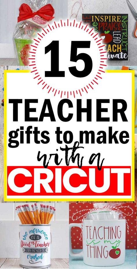 Teacher Gift Made By Students, Thank You Cricut Gifts, Circuit Teacher Gifts, Diy Thank You Gifts For Teachers, Cricut Gifts For Students, Cricut Thank You Gifts, Diy Back To School Teacher Gifts, Teacher Appreciation Cricut Ideas, Teacher Gifts With Cricut