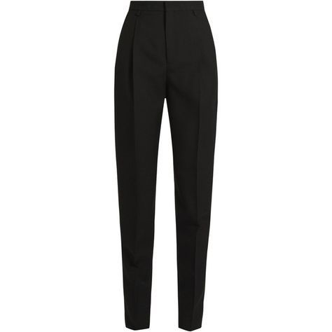 Saint Laurent Carrot-leg gabardine trousers ($1,075) ❤ liked on Polyvore featuring pants, gabardine pants, tapered trousers, yves saint laurent, gabardine trousers and tapered pants Outfit Trousers, Gabardine Pants, Venus Fashion, Tops For Summer, Stylish Work Attire, Boys Style, Trousers Jeans, Stylish Pants, Tapered Trousers