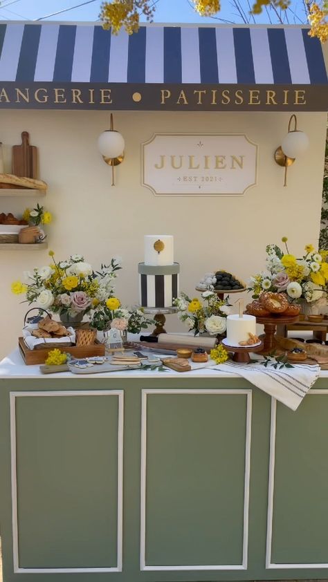 paperlattes on Instagram: Throwback to this patisserie we designed for Julien’s 1st Birthday! Patisserie Theme Party, Bakery Themed Party, Patisserie Aesthetic, Bakery Theme, Vision Boarding, Theme Birthday Party, Boys Birthday, Theme Party, Themed Party