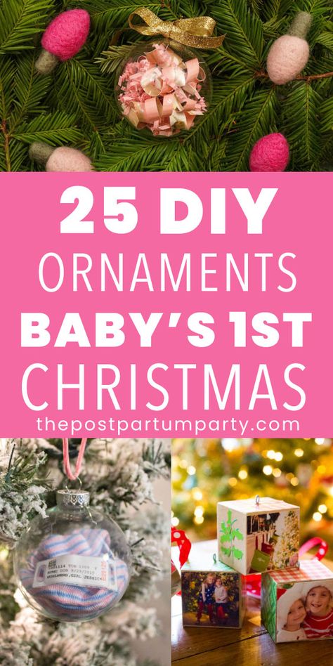 Make baby's first Christmas ornament with these DIY ideas! These projects are a perfect way to trim the tree and have a special keepsake from your baby's first Christmas! Diy Baby 1st Christmas Ornament, Postpartum Party, Baby's 1st Christmas, Baby Keepsakes, Fun Ornaments, Baby's First Christmas Ornament, Best Baby Gifts, Baby Tips, Baby First Christmas Ornament