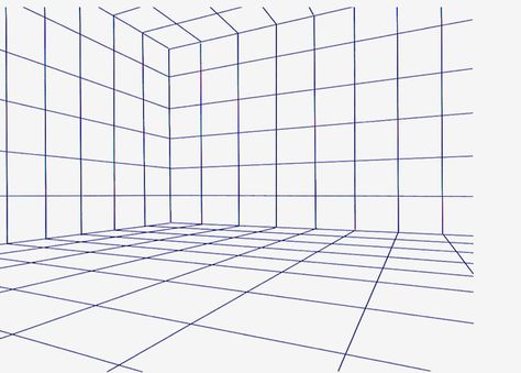 Two Point Perspective Room, Point Perspective Room, Perspective Grids, Room Perspective, Perspective Grid, Perspective Room, Drawing Grid, Two Point Perspective, Perspective Drawing Lessons