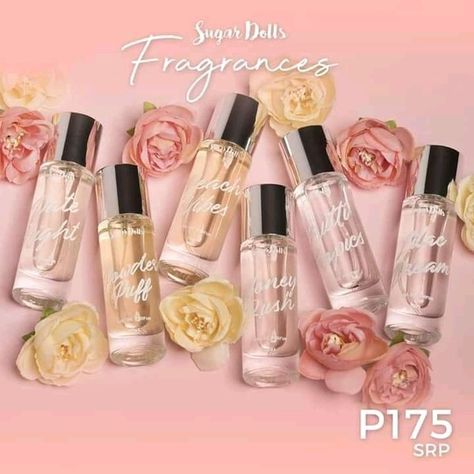 THis is not a DRILL!! It is REAL and it is HERE 📢📢📢  AVAILABLE na ulit Ang paboritong Sugar Dols Fragrances! 🌸🌸🌸  Our Sugar Dolss Perfume Collection was crafted with Love and is formulated with fragrances oil imported from France for High Quality and Long Lasting Scent  Available in 6 Irresistible Scents 🌸 Lilac Dream 🌸 Date Night 🌸 Powder Puff 🌸 Beach Vibes 🌸 Honey Rush 🌸 Frutti Tropics  This is Love at First Sniff!! Get Your's Now For only 175 pesos each. Genie In A Bottle, Soft Candy, Long Lasting Perfume, Cotton Blossom, Calming Scents, Soft Floral, Baby Powder, Fragrance Collection, Powder Puff