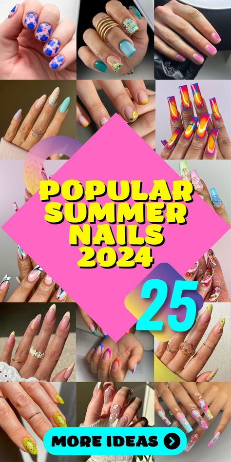 Summer 2024 Gel Nail Trends: Short, Sweet, and Stylish.2024 gel short nails emerge as a leading trend for popular summer nails, offering a practical yet stylish option for those who prefer a more manageable length. Colors 2024 gel brings a spectrum of choices, from neon brights to subtle nudes, allowing for endless creativity in art designs. Whether you're heading to the beach or the office, these short gel nails in summer's trending colors will keep you looking polished and on-trend. Summer Nails 2024 Acrylic, Acrylic Summer Nails 2024, Trending Nail Designs 2024, Gel Nails Ideas Summer 2024, Summer Holiday Nails 2024, Summer Acrylic Almond, Nail Art Designs Summer 2024, Nail Shape Acrylic, Summer Nail Art 2024