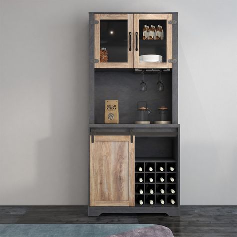 Holaki (As an Amazon Associate I earn from qualifying purchases) Tall Bar Cabinet, Cabinet For Living Room, Farmhouse Coffee Bar, Farmhouse Cabinets, Tv Wand, Wine Bar Cabinet, Black Dining Room, Living Room Cabinets, Buffet Cabinet