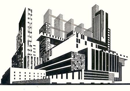 Yakov Chernikhov Iakov Chernikhov, Constructivism Architecture, Russian Constructivism, Architecture Graphics, Architecture Concept Drawings, Architecture Poster, Brutalist Architecture, Architecture Student, Newsies