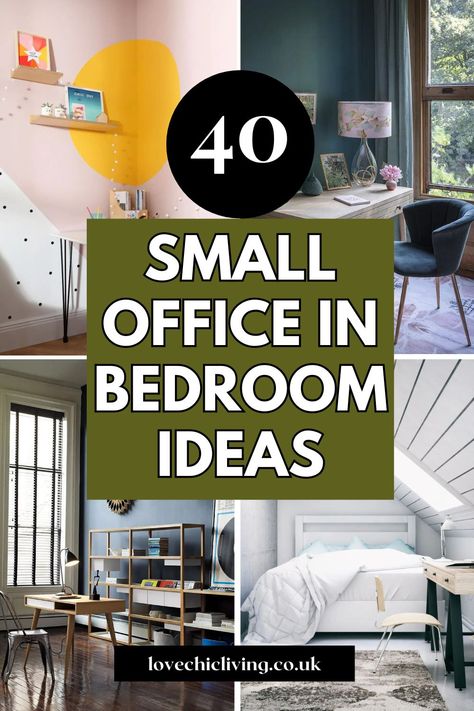 Great tips and advice on small office bedroom combo, including guest rooms. From layout, to type of study desk, lighting, small office chair and more. Look at spare bedroom office combo ideas in more detail and read the full article. Decorating Study Room Ideas, Spare Bedroom Desk Ideas, Guest Room And Office Combo Small, Small Den Ideas With Tv And Desk, Cute Bedroom Office Ideas, Small Bedroom With Office Desk, Small Office With Futon Ideas, Second Bedroom Ideas Offices, Small Home Office Ideas For Two