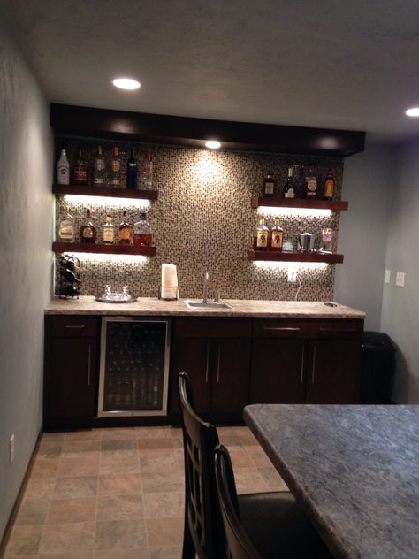 Walk up bar basement Walk Up Bar, Wet Bar Basement, Basement Bar Plans, Basement Bar Designs, Modern Basement, Home Bar Design, Bar Basement, Basement Kitchen, Man Cave Home Bar