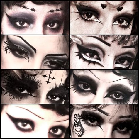 goth makeup romantic goth gothic gothgirl Romantic Goth Eye Makeup, Alt Eyeliner, Romance Goth, Eyeliner Wing, Makeup Emo, Alt Boys, Maquillage Goth, Goth Eye Makeup, Goth Tattoo