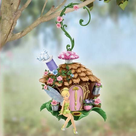 Imagine Tinkerbell Tree House Fairy Figurine Bradford Tinkerbell Figurine, Pixie Hallow, Tinkerbell Party Theme, Wooden Roof, Anna Kristoff, Tinkerbell And Friends, Tinkerbell Disney, Fairy Cosplay, Clay Fairy House