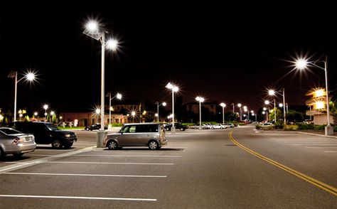 Solar LED Lights Provide Security and Reduce Energy Consumption Solar Powered Street Lights, Diy Solar Power System, Led Parking Lot Lights, Parking Lot Lighting, Solar Energy Projects, Solar Power House, Solar Flood Lights, Led Street Lights, Reduce Energy Consumption