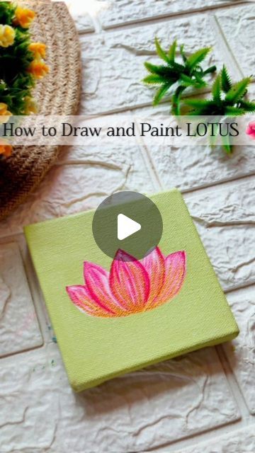 How To Draw Lotus, Lotus Painting Acrylic, Lotus Canvas Painting, Lotus Acrylic Painting, Lotus Drawing, Lotus Flower Painting, Lotus Painting, Draw And Paint, Peacock Painting