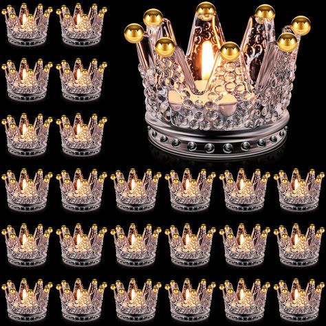 PRICES MAY VARY. Sufficient Quantity: you will receive 24 pieces of crown candle holders; The large quantity can satisfy your various decorating needs and replacement, and you can also share the enough amount with family members Suitable Size: decorative candle holders measure about 5.2 cm/ 2.05 inches in height, 7.5 cm/ 2.95 inches in open diameter, 5.6 cm/ 2.2 inches in bottom diameter, the proper size can fit for ordinary small candles, LED candles and so on Crown Design: glass candle holder Clear Votives, Votive Candle Stand, Restaurant Candles, Tables Centerpieces, Crown Candle Holder, Candle Holders Glass, Glass Crown, Candlestick Centerpiece, Glass Tealight Candle Holders