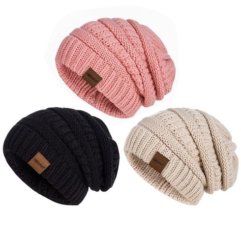 PRICES MAY VARY. 100% Acrylic Imported Toggle closure Machine Wash Real Slouchy Beanie: This style of women's beanies is always standard beanies on amazon, We won't let you make choices in style or comfort. If you're always in a hurry and have no time to deal with your hair, If you have a huge bush of hair, this trendy and oversized beanie is perfect for you! One Size Fits Most: We upgraded the size to 10 inches long by 9 inches wide, you can fully cover your ears. This thermal hat will stretch Womens Fall Hats, Oversized Beanie, Winter Gloves For Women, Beanies For Women, Slouchy Beanie Hat, Beanie Hats For Women, Fall Hats, Winter Hats For Men, Warm Winter Hats