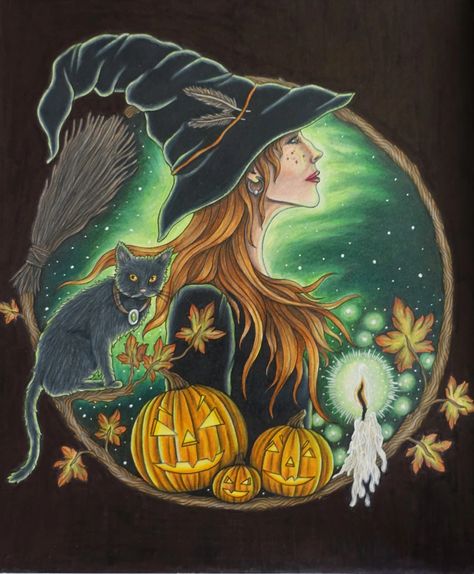 Hanna Karlzon – Live Eat Colour Witches Cottage, Hannah Karlzon, Witch Pictures, Pencil Techniques, Witchy Wallpaper, Coloring Tips, Halloween Artwork, Coloring Inspiration, Colored Pencil Techniques