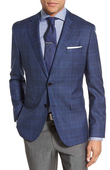 Blue Sport Coat Outfit, Blue Blazer Outfit Men, Grey Suit Pants, Sport Coats For Men, Mens Plaid Blazer, Sport Coat Outfit, Plaid Blazer Outfit, Terno Slim Fit, Dinner Jackets