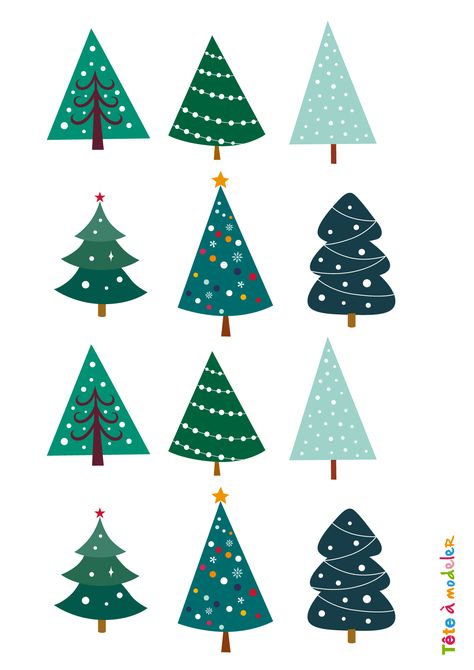 Image de Noel : Image des sapins de Noel - Noel Tete a modeler Sapin Illustration, Christmas Parcel, Tree Doodle, Mid Century Modern Christmas, Noel Diy, Classy Christmas, Christmas Display, Christmas Mood, Christmas Love