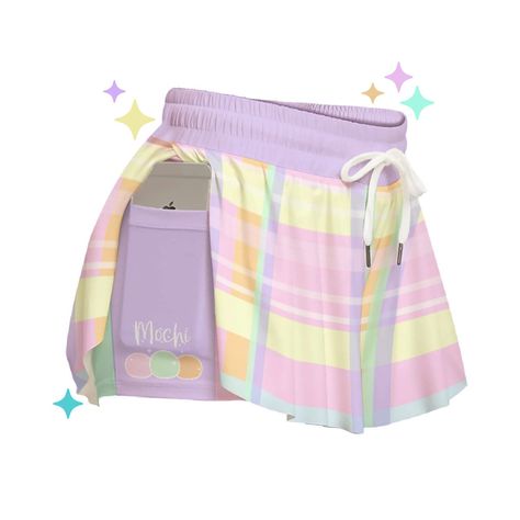 ⚝ Mochi Snack Flowy Shorts| Candycore Pastel Alt clothing, Y2K Preppy Aesthetic, Kawaii Shorties! Featuring 3 happy mochi snacks with pastel preppy plaid pattern  Lounge in these soft shorties and chill - or gift it to that Kawaii, Mochi loving friend! It makes a perfect gift for Mochi lovers!   ~  ⚝ 💟Product Details: ❥Handmade design ❥Breathable Comfort. ❥Regular fit ❥ Fabric: 95% polyester and 5% spandex ( Two pocket, waist elastic band) ❥Care Instruction: Machine wash cold with similar color Pastel Alt, Alt Streetwear, Kawaii Shorts, Alt Clothing, Clothing Y2k, Preppy Plaid, Y2k Preppy, Kawaii Fashion Outfits, Flowy Shorts