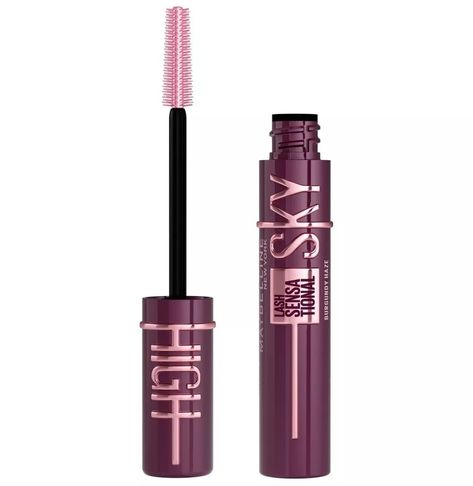 Lash Sensational Sky High Mascara, Sky High Mascara, Full Eyelashes, Mascara Maybelline, Colored Mascara, Maybelline Mascara, Lash Sensational, Maybelline Lash Sensational, Bamboo Extract