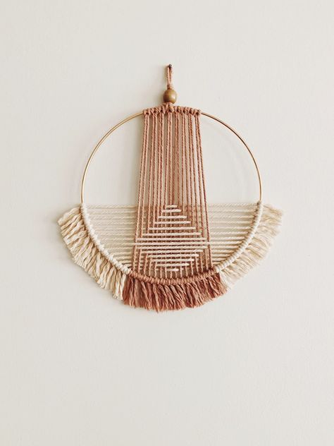 Cute Macrame, Hoop Wall Hanging, Macrame Hoop, Wall Hanging Lights, Fiber Crafts, Yarn Wall Art, Yarn Wall, Dull Colors, Yarn Wall Hanging