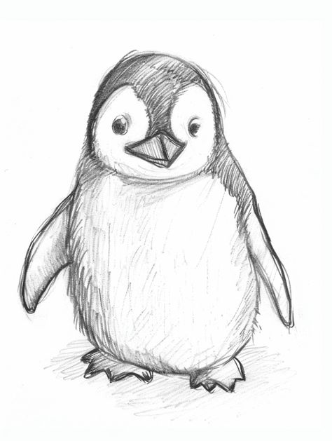 32 Little Animal Sketches To Draw When You're Bored - Brighter Craft Drawing Sketches Of Animals, Cute Idea For Drawing, An Animal Sketch, Sketch Animals Easy, Cute Animal To Draw, Cute Easy Bird Drawings, Art Inspiration Drawing Animals, Cool Sketching Ideas, Drawing Ideas Penguin