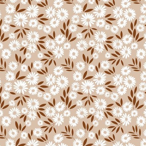 Vanilla and Nutmeg Ditsy Florals Seamless Pattern Design - Etsy Australia Flower Print Pattern, Seamless Pattern Design, Apple Watch Wallpaper, Pretty Designs, Daisy Pattern, Digital Clip Art, Surface Pattern Design, Surface Pattern, Design Digital