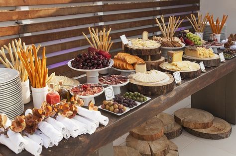 Save Big Money | Cater Your Own Wedding | Team Wedding Blog Ideas Para Catering, Wedding Food Table, Wedding Food Display, Food Display Table, Diy Wedding Food, Wedding Buffet Food, Cheese Table, Wedding Food Stations, Appetizers Table