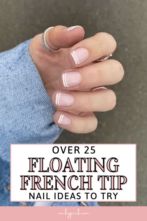 25+ Floating French Tip Nail Ideas - Winky Pink French Manicure With A Twist, Tip Nail Ideas, French Tip Nail Ideas, French Tip Pedicure, Disney Christmas Nails, Tip Manicure, Disney Princess Nails, French Tip Manicure, Short Nail Manicure