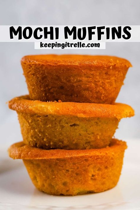 Mochi Muffins are the perfect sweet treat, featuring a chewy and slightly sweet texture that sets them apart from traditional muffins. Bacon Cheddar Mochi Muffins, Mochi Cupcakes, Mochi Muffins, Mochi Muffin Recipe, Butter Mochi, Japanese Food Traditional, Mochi Cake, Mochi Recipe, Homemade Vanilla Extract