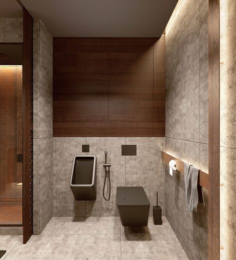 Office+Apartment+by+Soesthetic+Group Urinal Design, Public Washroom, Indoor Outdoor Bathroom, New Bathroom Designs, Luxury Bathroom Master Baths, Casa Cook, Wc Design, Rest Room, Washroom Design