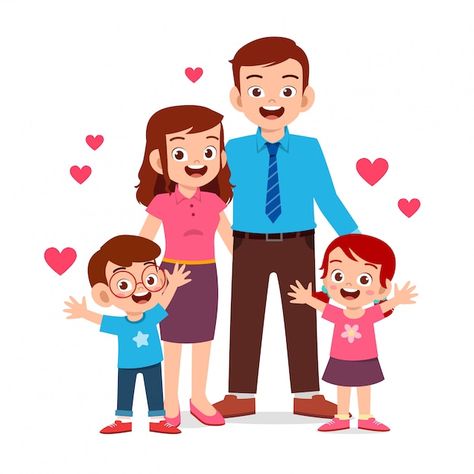 Happy cute kid boy and girl with mom and... | Premium Vector #Freepik #vector #family-kids #mom-dad #mother-father #family-cartoon 가족 일러스트, National Grandparents Day, Happy Grandparents Day, Family Photo Frames, Family Drawing, Family Cartoon, Holding Baby, Character Poses, Preschool Kids