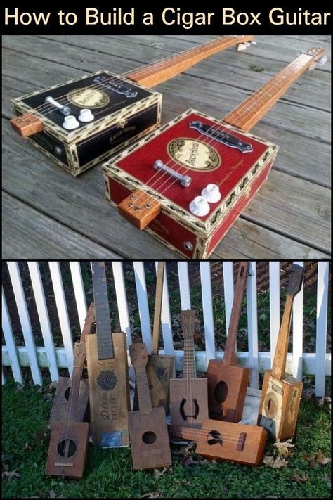 Guitar Pick Box Diy, How To Build A Guitar, Box Guitar Diy, Diy Instruments Projects, Diy Instrument, Homeschool Goals, Guitar Craft, Homemade Guitar, Cigarbox Guitar