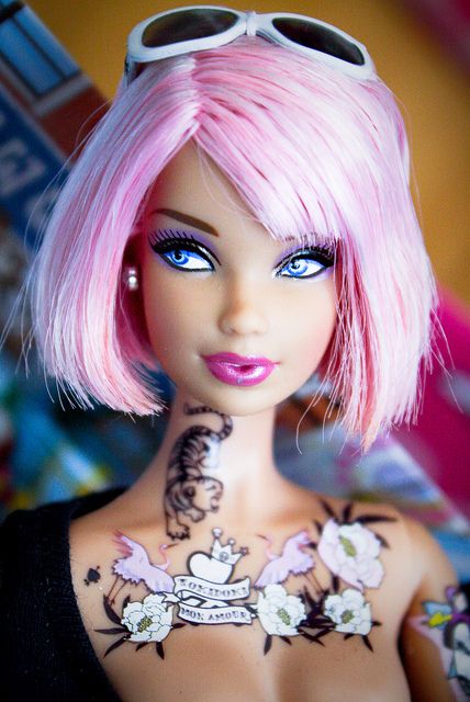 barbie tat... Barbie Tattoo, Barbie Wedding Dress, Bad Barbie, African American Dolls, Im A Barbie Girl, Doll Clothes Barbie, Barbie Life, Barbie Fashionista, Beautiful Barbie Dolls