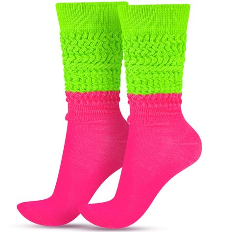 PRICES MAY VARY. Vintage and Stylish Aesthetics: these neon slouch socks boast an attractive and retro style reminiscent of the 1980s that effortlessly complements your fashion ensemble; They are ideal for pairing with your vintage clothing and jewelry accessories, offering classic colors, adorable designs, and exceptional craftsmanship Flexible and Versatile Design: designed with a stylish, slouchy look, these neon socks offer the ultimate versatility; With an approximate length of 15.75 inches Sandworm Costume, Neon Socks, Slouch Socks, Nike Socks, Neon Party, Pink Nikes, Striped Socks, Women Legs, Neon Blue