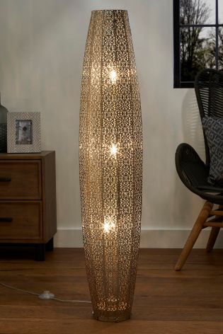 Buy Large Oriana 3 Light Floor Lamp from the Next UK online shop Floor Lamps Uk, Moroccan Floor Lamp, Led Floor Lights, Classic Floor Lamps, Floral Floor, Stylish Floor Lamp, Tall Floor Lamps, Silver Floor Lamp, Lamp Makeover